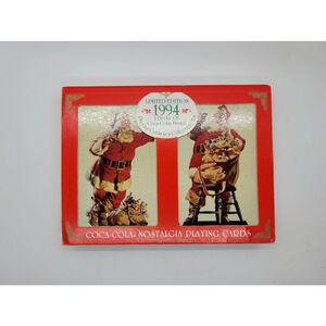 Vintage 1994 Coca-Cola Santa‎ tin of 2 decks of playing cards